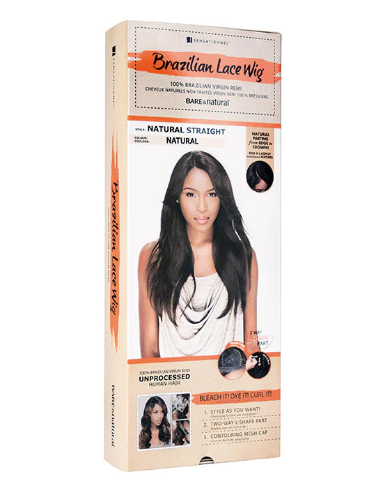 SENSATIONNEL BARE & NATURAL WIG - BARE & NATURAL WIG - NATURAL STRAIGHT: 25" long with a 3" parting