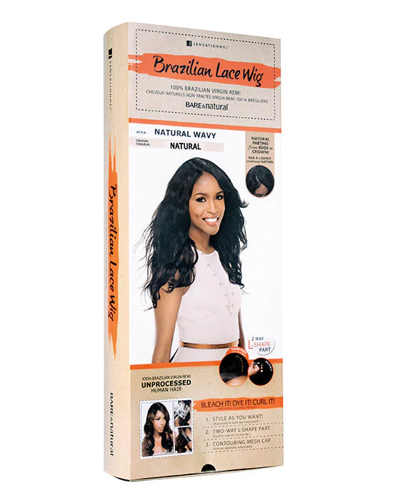 SENSATIONNEL BARE & NATURAL WIG - NATURAL WAVY: 20"-25" long with a 3" parting