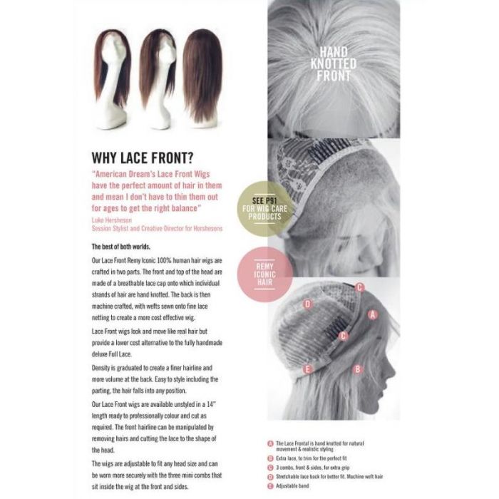 AMERICAN DREAM 100% REMY HUMAN HAIR LACE FRONT WIG: ULTIMATE GRADE SILKY STRAIGHT