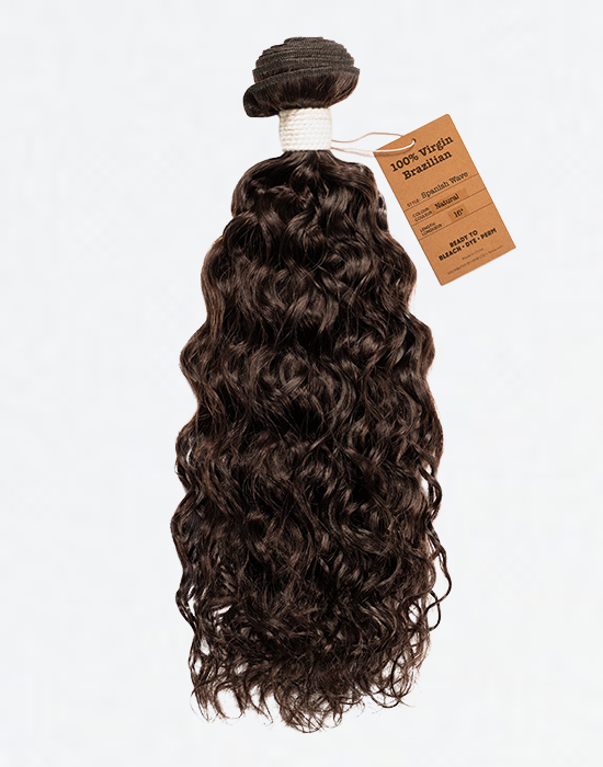 FEME 100% VIRGIN BRAZILIAN - SPANISH WAVE BUNDLE WEAVE: NATURAL BLACK
