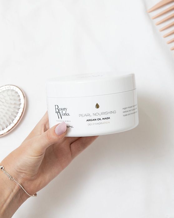 Beauty Works Pearl Nourishing Mask Supersize – Intensive Haarmaske Mit Arganöl & Keratin, 500 Ml