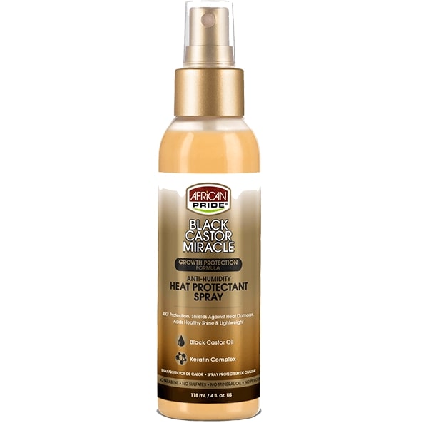 African Pride Black Castor Miracle Anti-Humidity Heat Protectant Spray 118ml