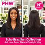 Echo Brazilian Collection 4x4 Lace Front Natural Straight Human Hair Wig