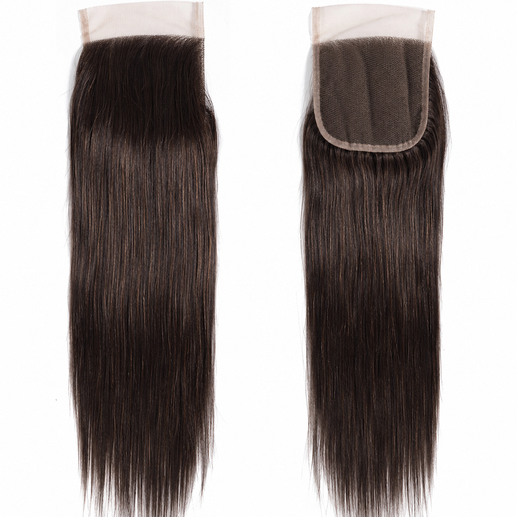 Sleek Virgin Gold Brazilian NATURAL STRAIGHT CLOSURE 5” x 5”