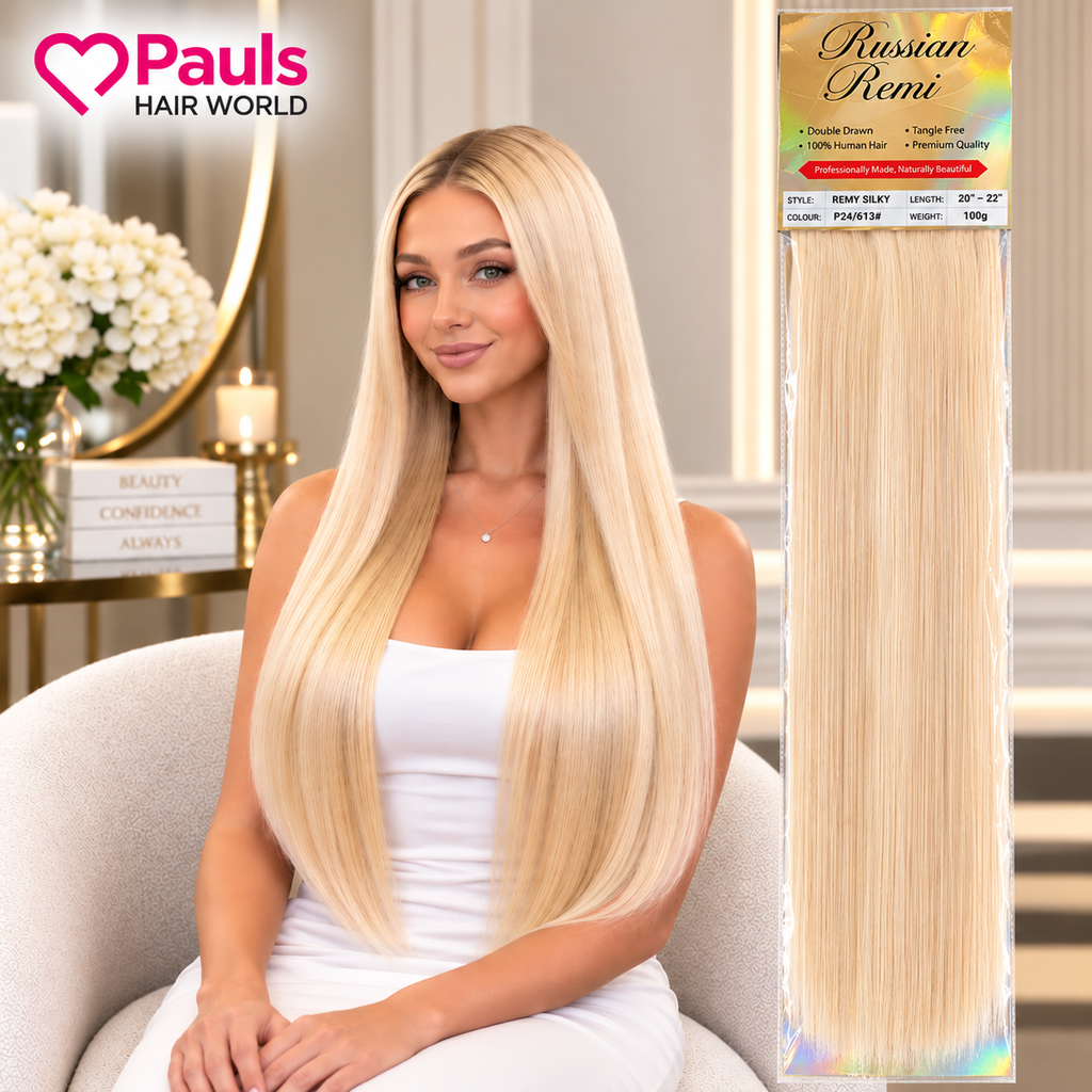 Echo Russian Remy 100% Human Hair Weft Extensions 120g