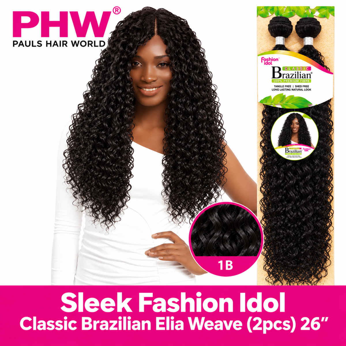 Sleek Fashion Idol Classic Brazilian Elia Synthetic Weave 26" – 2PCS