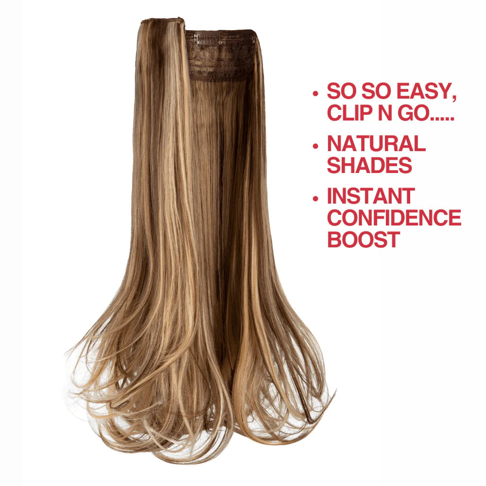 Stranded Flicky Heat Resistant One Piece  Clip-In Hair Extensions