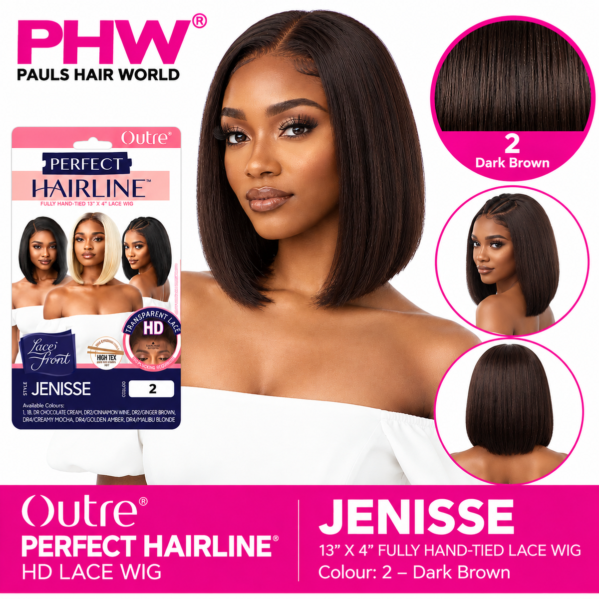 Outre Perfect Hairline Jenisse Synthetic 13x4 HD Lace Bob Wig