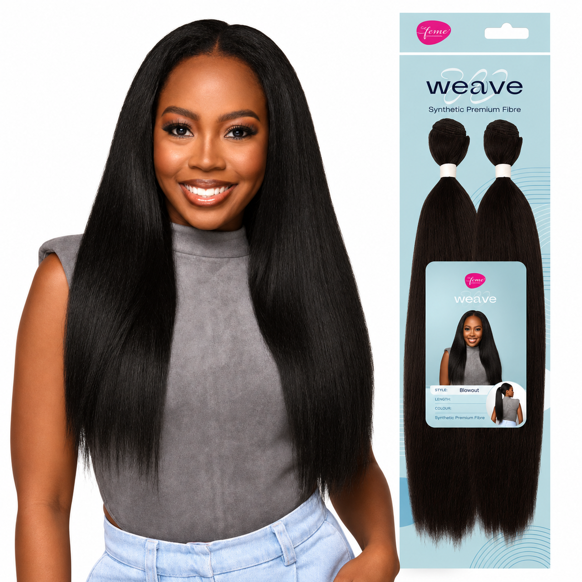 Feme Synthetic Weave - Blowout: Synthetic that feels like human hair