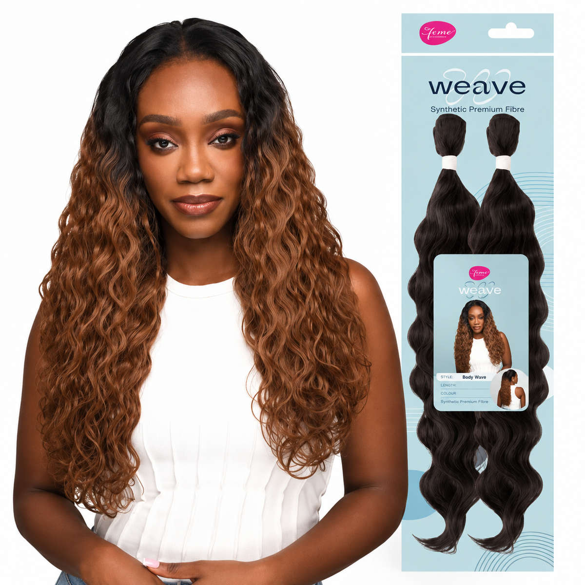 Feme Synthetic Weave - Body Wave: Synthetic that feels like human hair