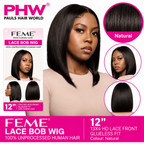 Feme Collection 12" Bob 100% Human Hair 13x4 HD Lace Wig