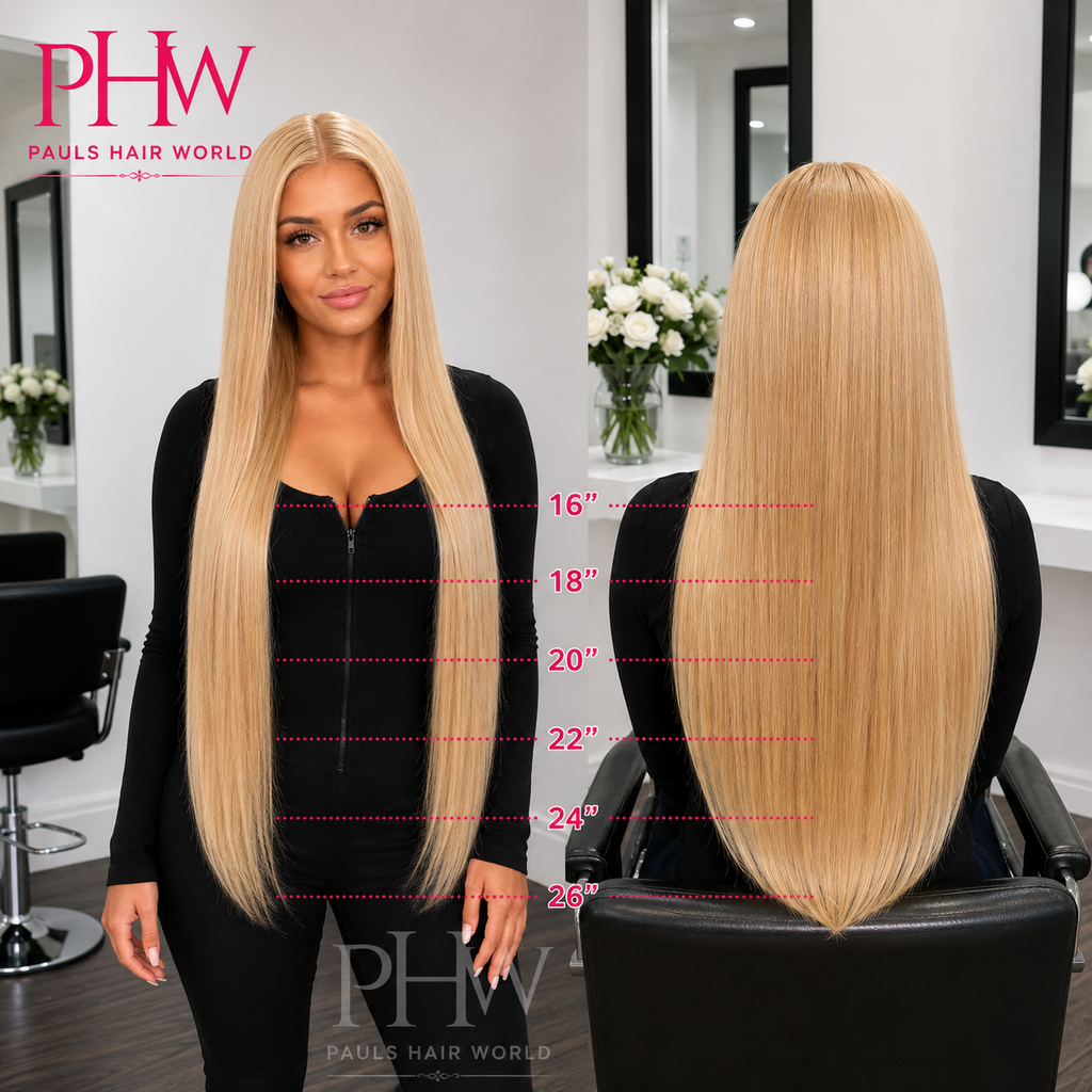 Sleek Chloe Blonde Straight Human Hair Lace Front Wig – Available in 16", 18", 20", 22", 24" & 26"