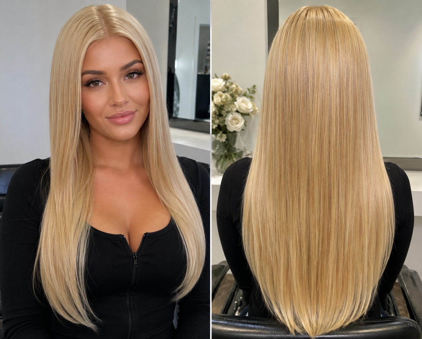 Sleek Chloe Blonde Straight Human Hair Lace Front Wig – Available in 16", 18", 20", 22", 24" & 26"