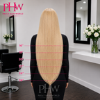Sleek Chloe Blonde Straight Human Hair Lace Front Wig – Available in 16", 18", 20", 22", 24" & 26"