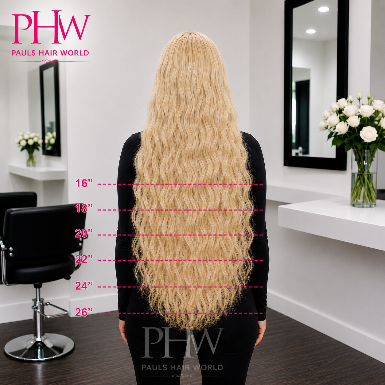 Sleek Chloe Blonde Human Hair Lace Front Wig 16-26in Centre Part