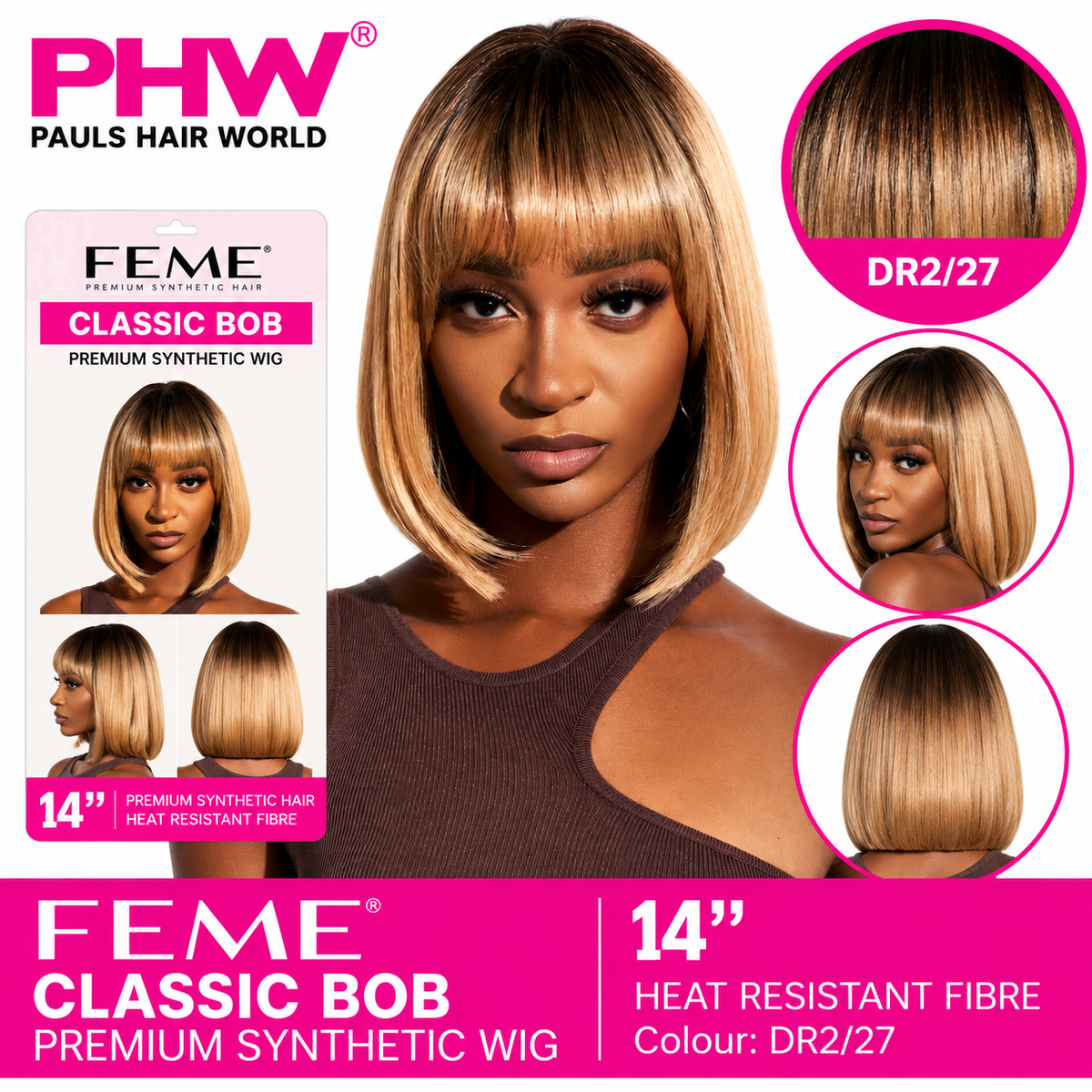 Feme Collection Classic Bob Synthetic Wig with Fringe