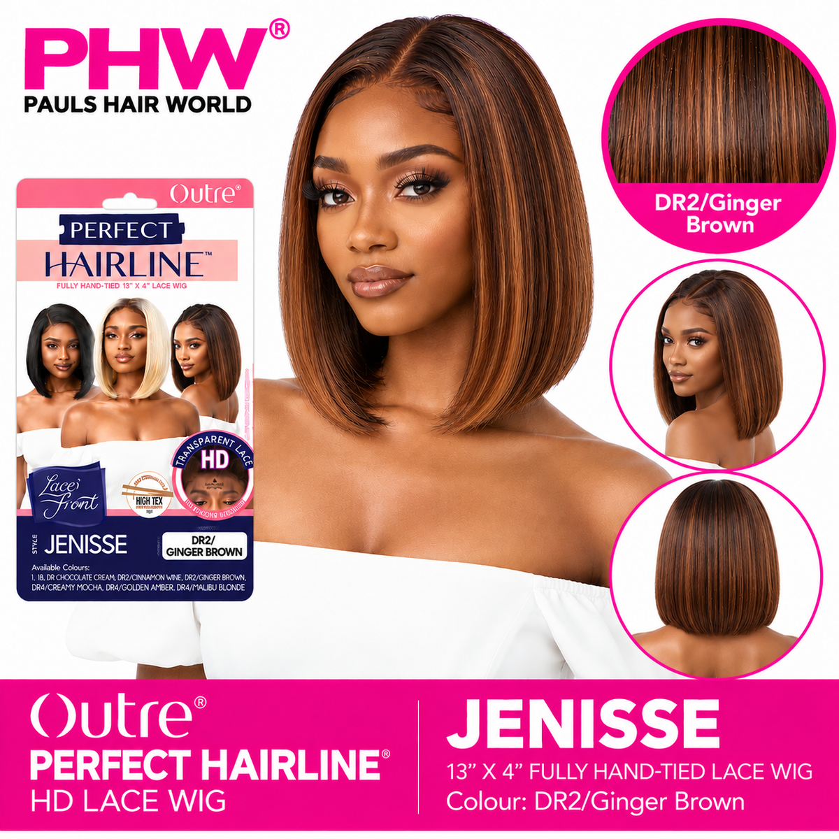 Outre Perfect Hairline Jenisse Synthetic 13x4 HD Lace Bob Wig