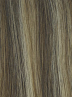 A package of ECHO REMY SILKY EUROPEAN WEFT hair extensions, displaying the product in a clear plastic packaging with a red and yellow label, and a long, blonde-colored weft of hair extending out of the package.