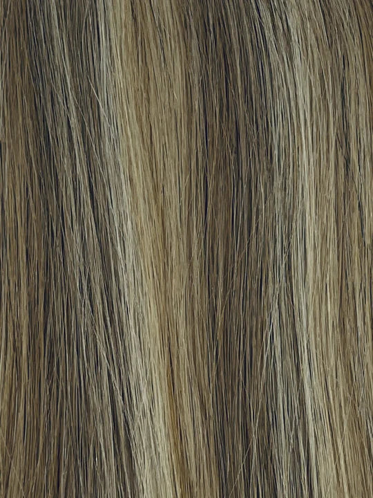 A package of ECHO REMY SILKY EUROPEAN WEFT hair extensions, displaying the product in a clear plastic packaging with a red and yellow label, and a long, blonde-colored weft of hair extending out of the package.