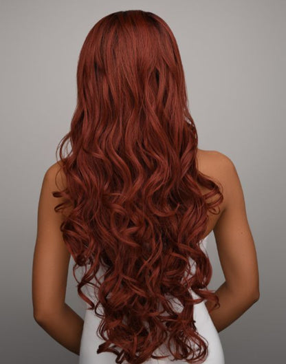 Feme 2-in-1 half Wig or Ponytail- Raven: Length: 28"