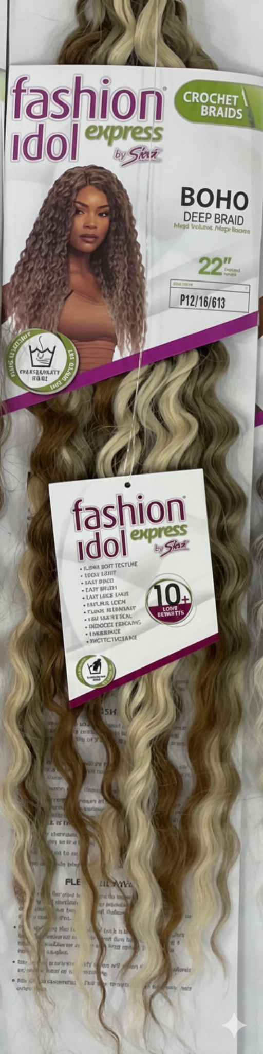 SLEEK BOHO DEEP BRAID FASHION IDOL EXPRESS SYNTHETIC WEAVE: 22”