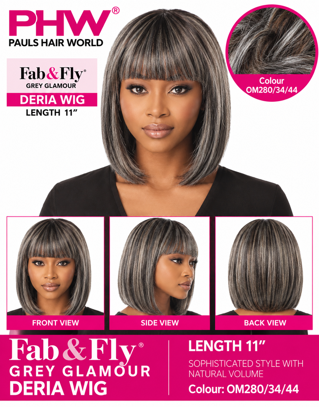 Fab & Fly Grey Glamour - Deria: Length:  11"