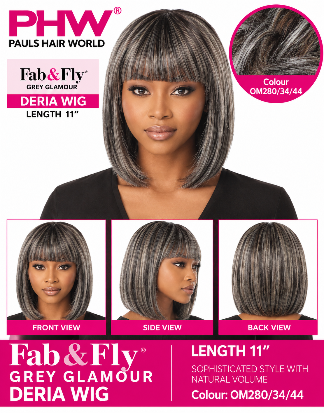 Fab & Fly Grey Glamour - Deria: Length:  11"