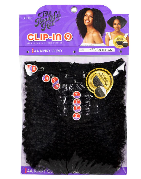 SENSATIONNEL "OUTRE" BIG BEAUTIFUL HAIR CLIP-IN - 4A KINKY CURLY 10 inch