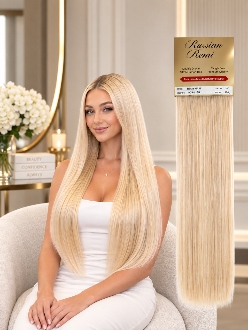 Echo 100% Russian Remy Hair Weft Extensions