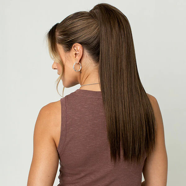 Stranded Long Straight Pony Drawstring or Clip In hair extensions