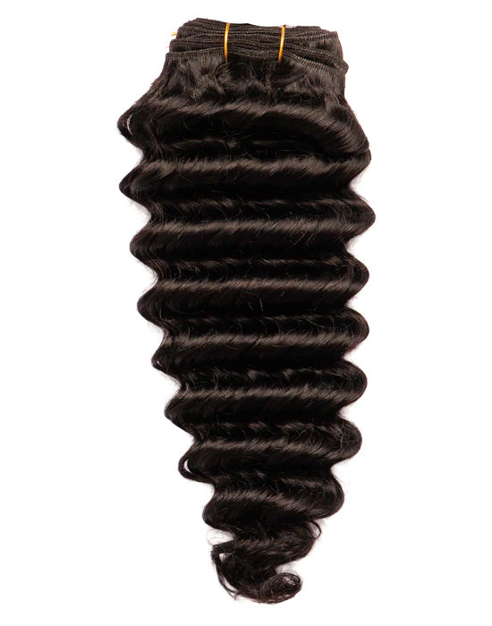 Feme Human Hair Weave – Deep Wave | 100% Human Hair Extensions :  Natural Dark