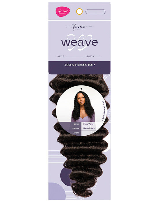 Feme Human Hair Weave – Deep Wave | 100% Human Hair Extensions :  Natural Dark