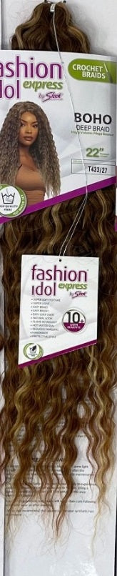 SLEEK BOHO DEEP BRAID FASHION IDOL EXPRESS SYNTHETIC WEAVE: 22”