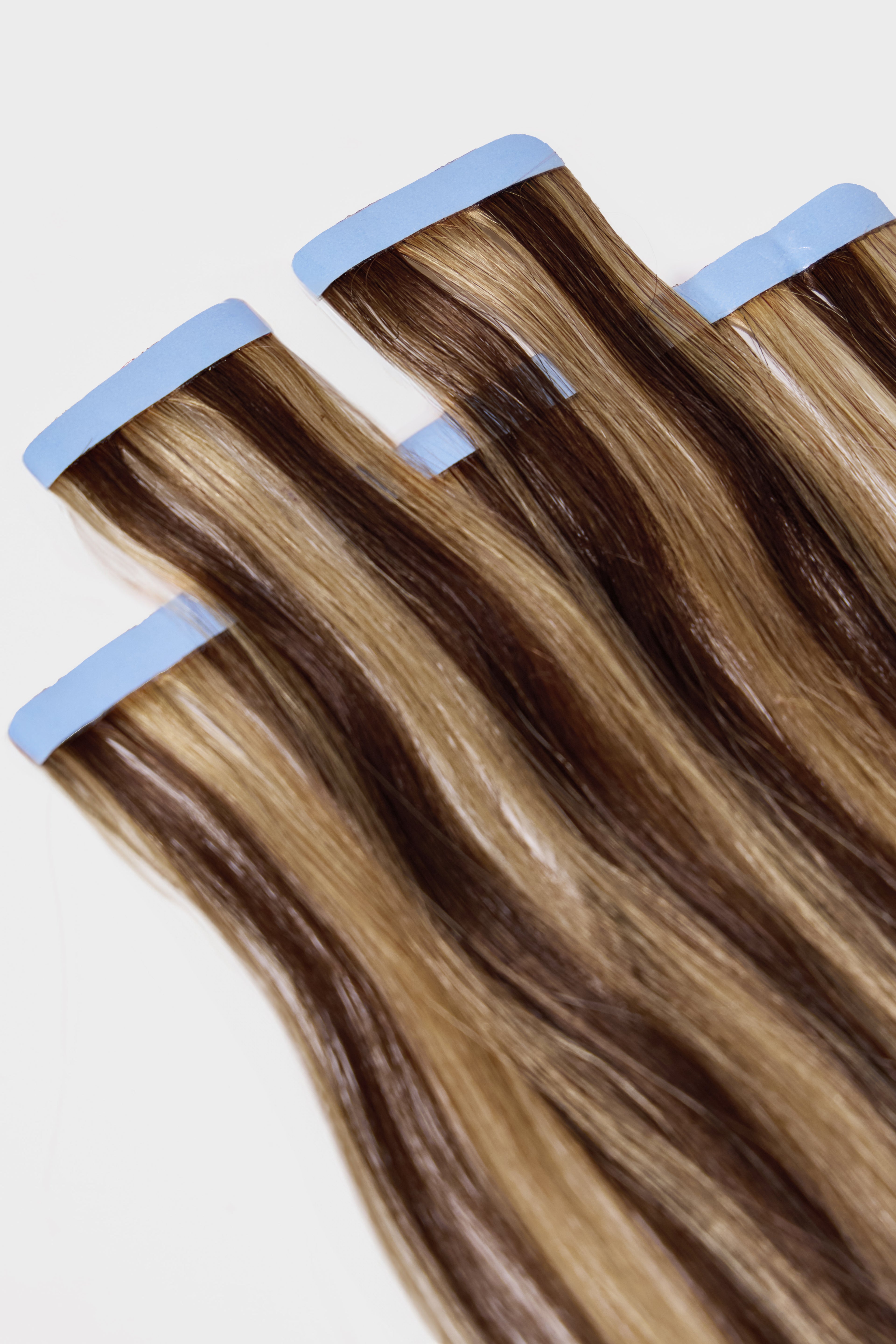 ECHO PREMIUM QUALITY 100% HUMAN HAIR TAPE HAIR EXTENSIONS 100G (40PCS) 18", 20" & 22"