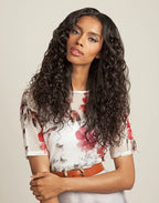 FEME 100% VIRGIN BRAZILIAN - SPANISH WAVE BUNDLE WEAVE: NATURAL BLACK: