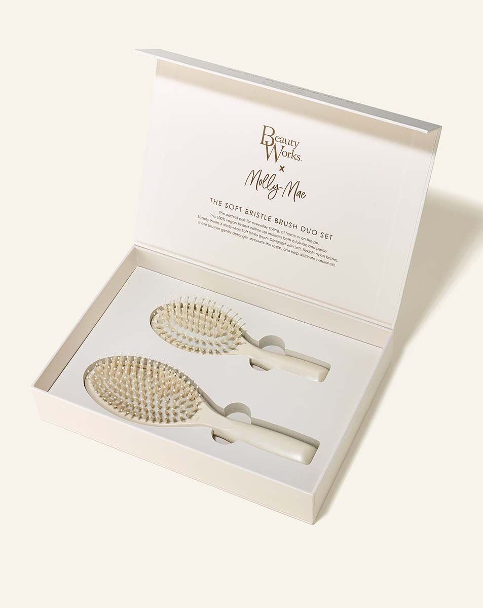 Beauty Works x Molly-Mae Soft Bristle Brush Duo Set – Luxury Hair Brush Set
