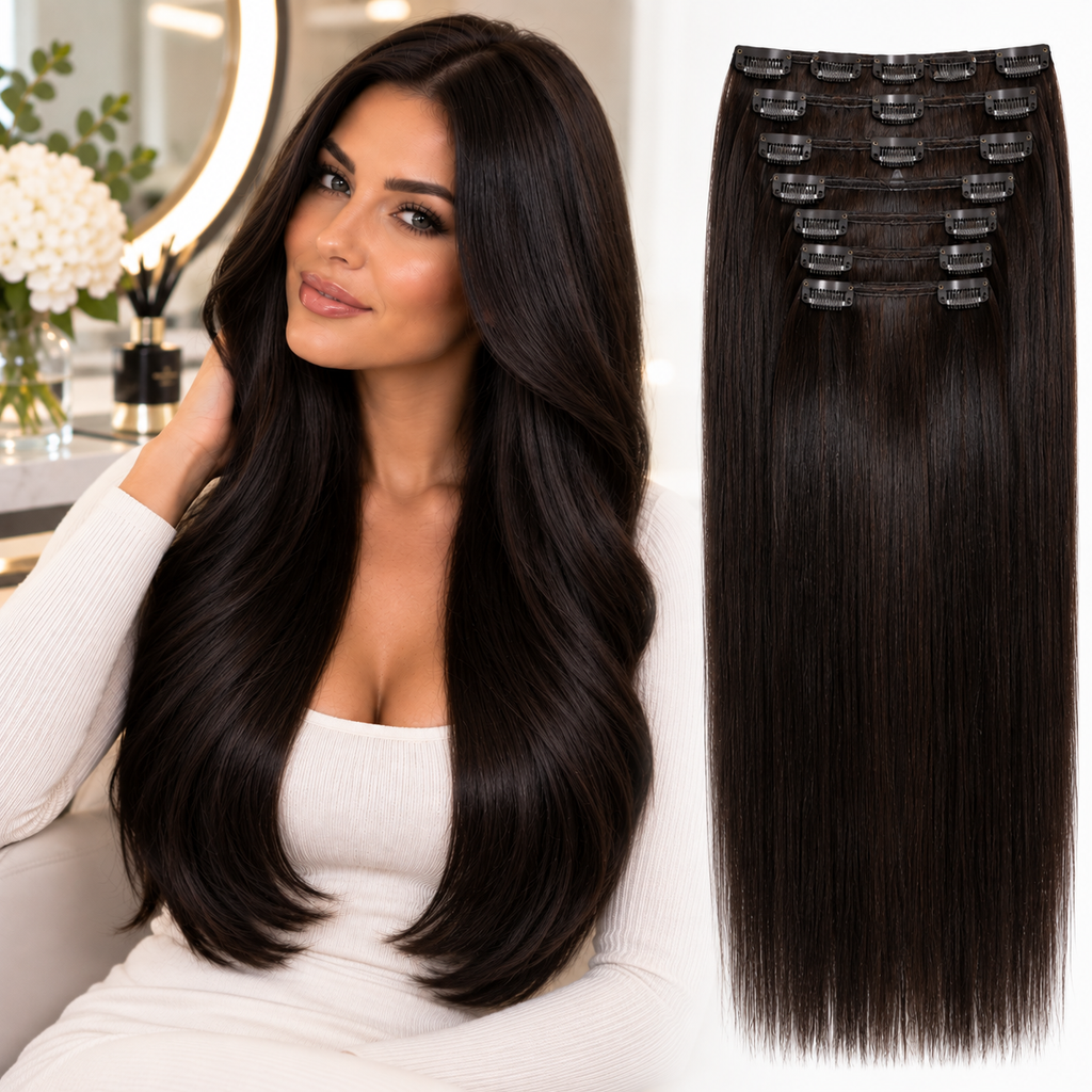 Echo Clip-In European Human Hair Extensions 105g 16", 18", 20" & 22"