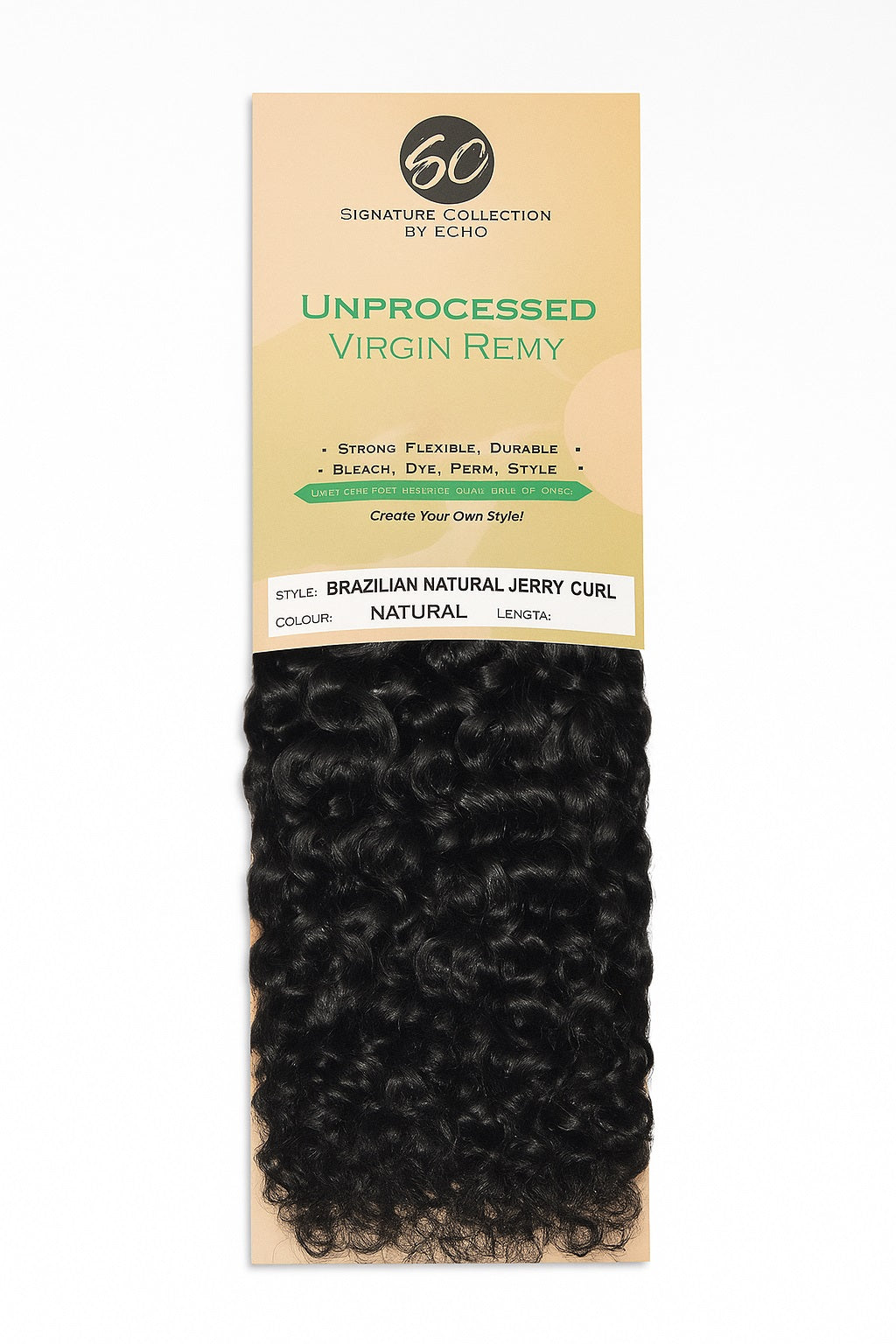 Signature Collection by Echo Unprocessed 100% Virgin Brazilian Human Hair Jerry Curl: