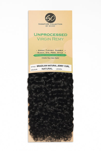 Signature Collection by Echo Unprocessed 100% Virgin Brazilian Human Hair Jerry Curl: