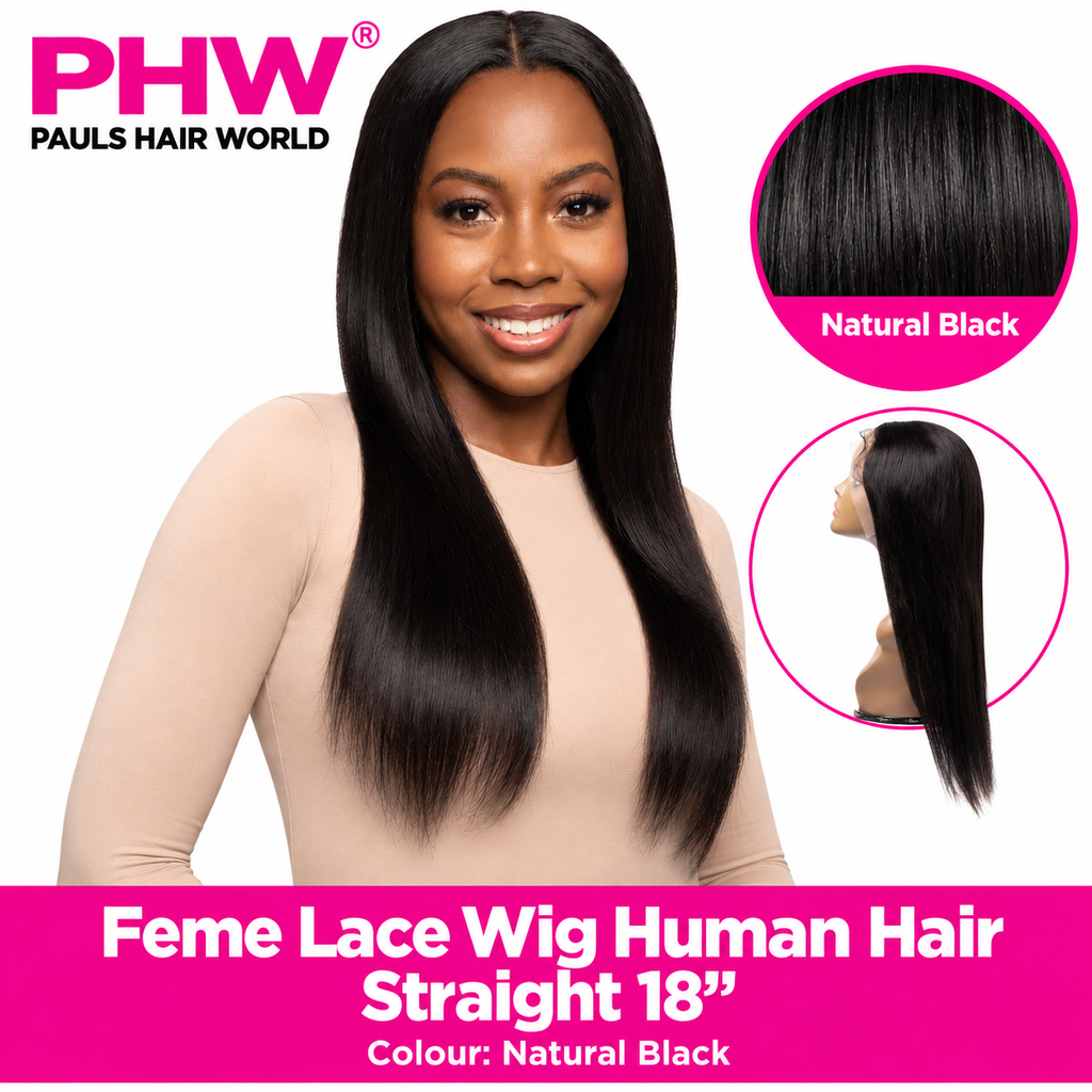 Feme Collection Straight 18" 100% Human Hair 13x4 HD Lace Wig
