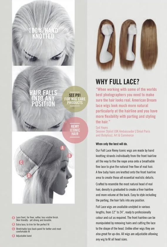 AMERICAN DREAM 100%  Remy Full Lace Wig: Ultimate Grade Silky Straight - (NB price varies by length/volume)