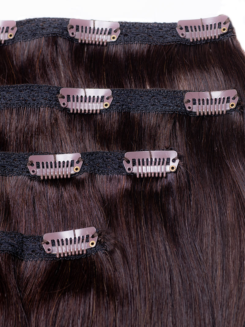 Stranded Human Hair Four Piece Clip-In Extensions