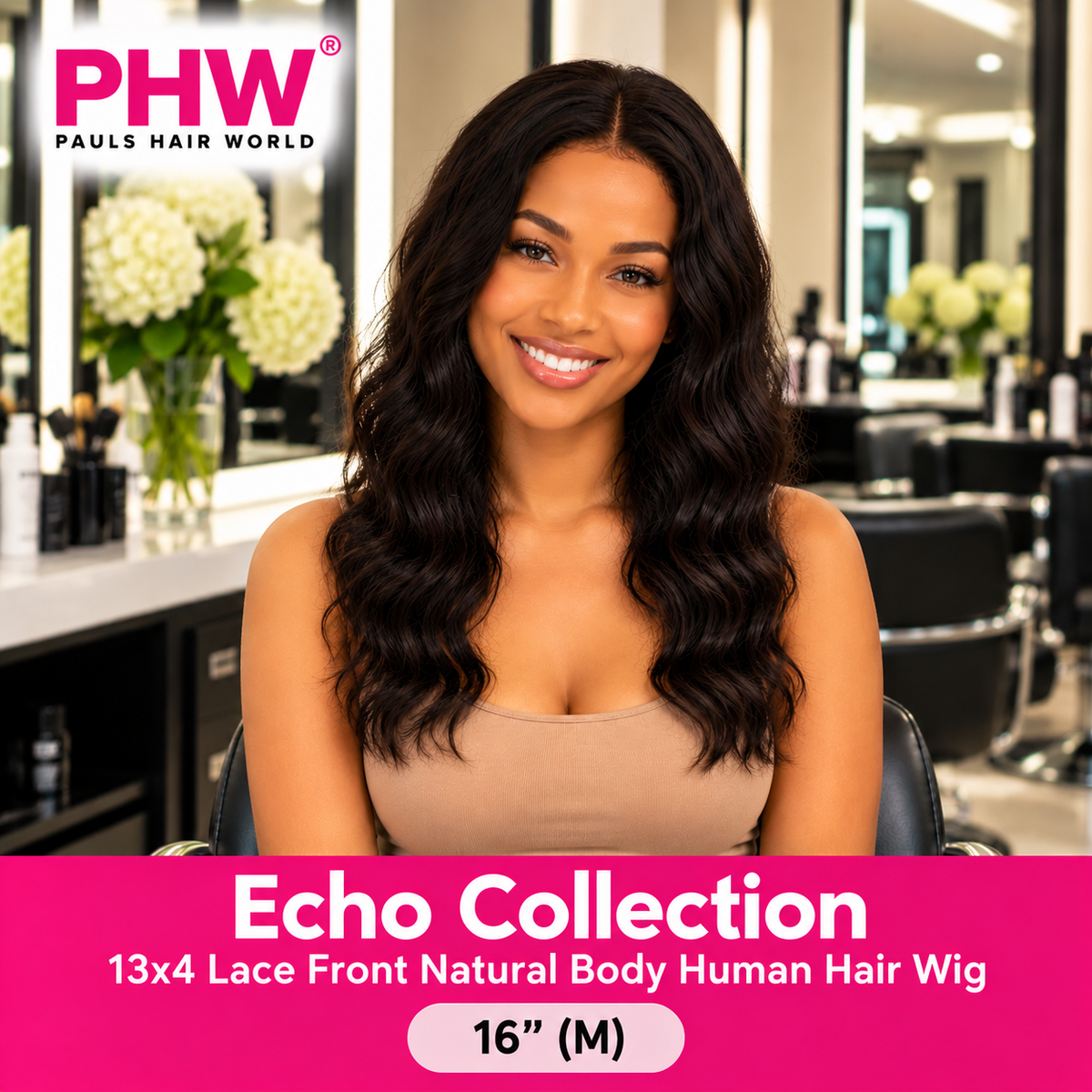 Echo Brazilian Collection 13x4 Lace Front Natural Body Human Hair Wig