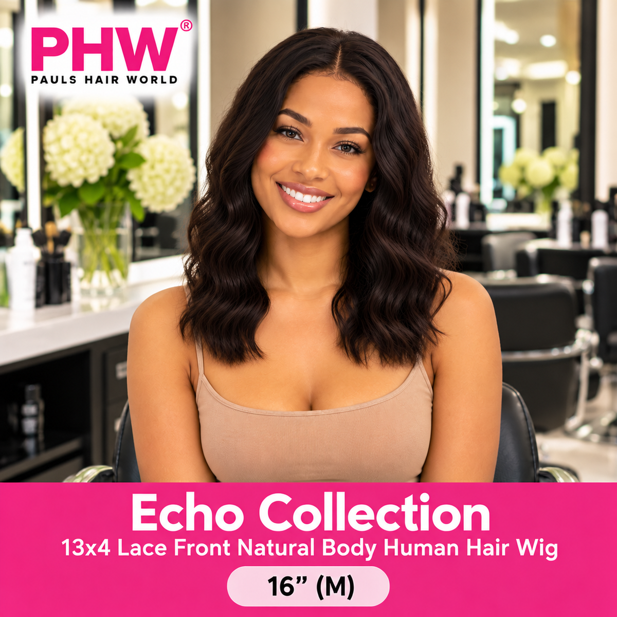 Echo Brazilian Collection 13x4 Lace Front Natural Body Human Hair Wig