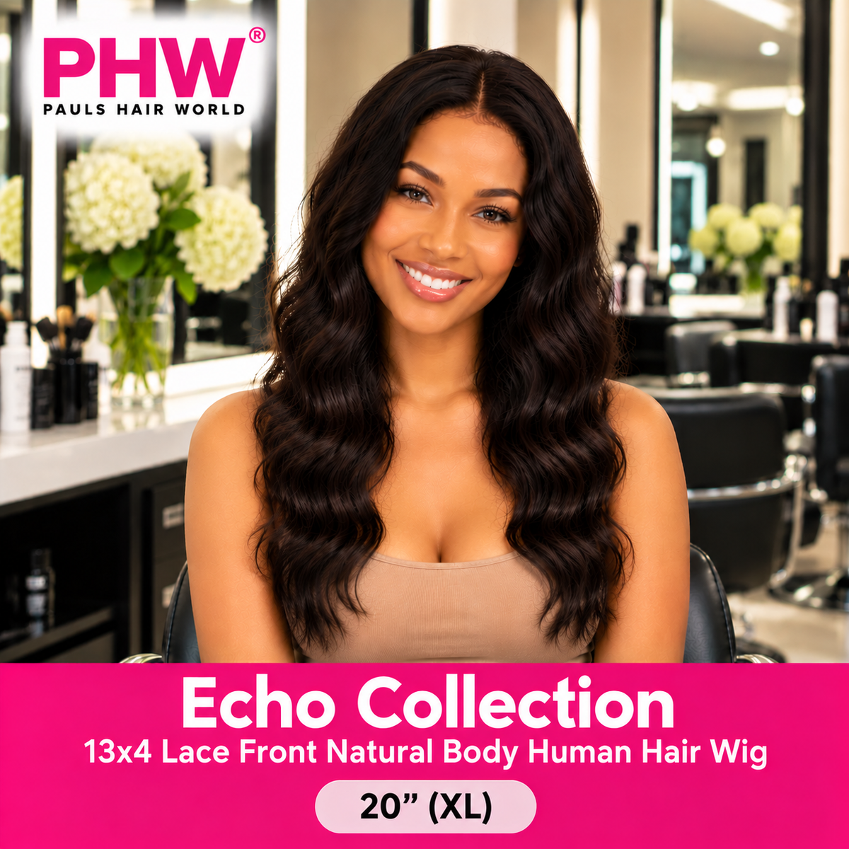Echo Brazilian Collection 13x4 Lace Front Natural Body Human Hair Wig