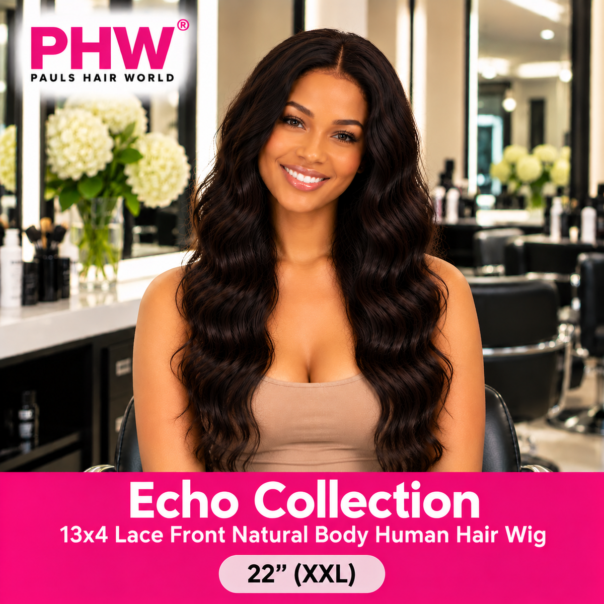 Echo Brazilian Collection 13x4 Lace Front Natural Body Human Hair Wig