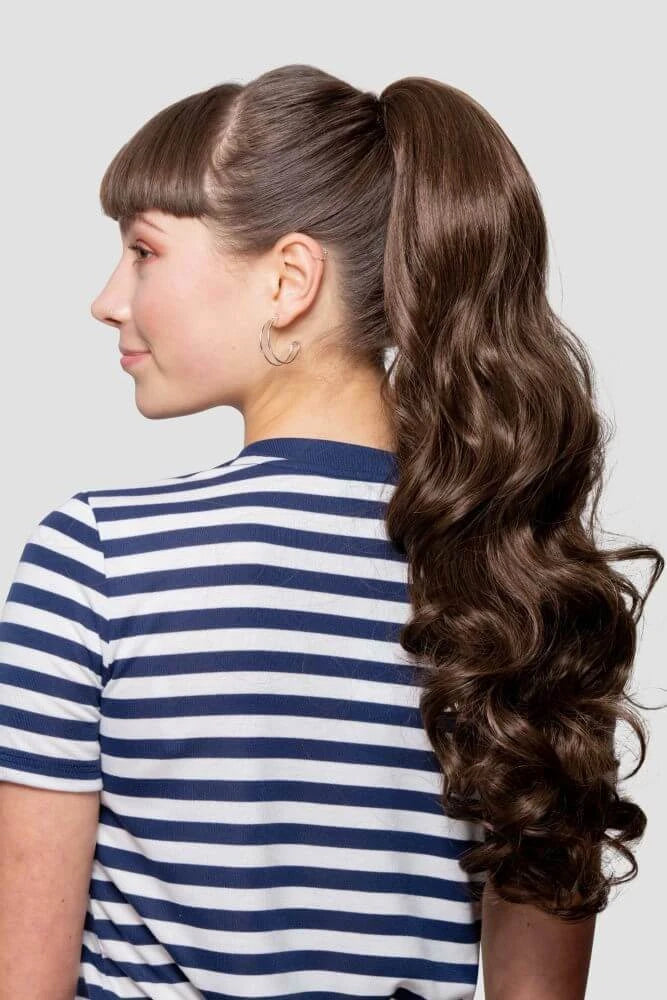 Stranded Long Curly Pony Drawstring or Clip In hair extensions