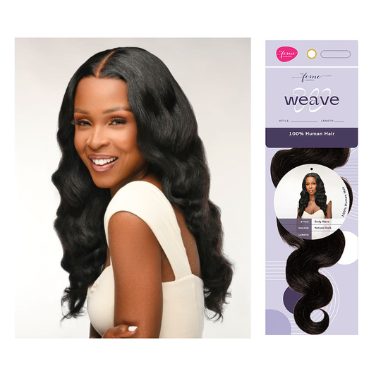 Feme Human Hair Weave - Body Wave| 100% Human Hair Extensions : Natural Dark