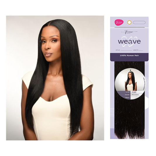Feme Human Hair Weave Straight 100% Human Hair Natural Dark