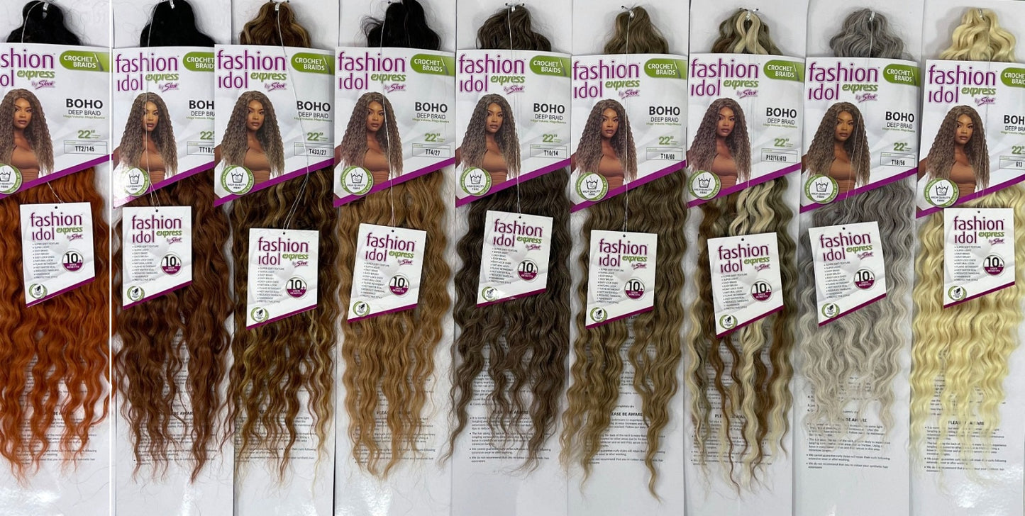 SLEEK BOHO DEEP BRAID FASHION IDOL EXPRESS SYNTHETIC WEAVE: 22”